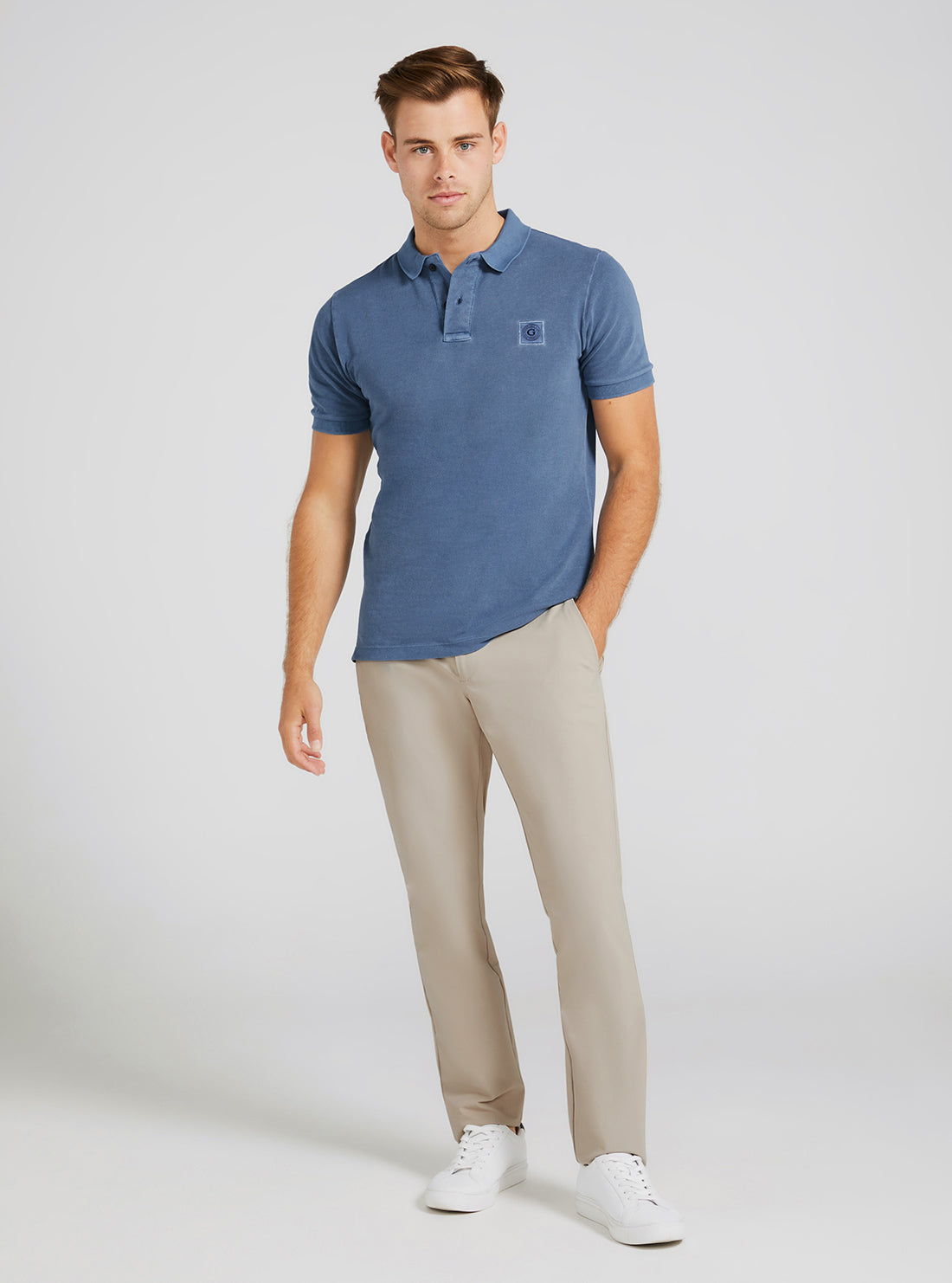 Eco Blue Lily Washed Polo T-Shirt