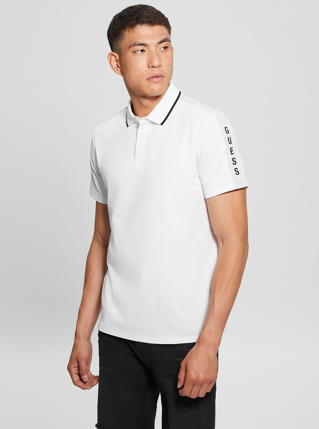 White Paul Pique Tape Polo T-Shirt