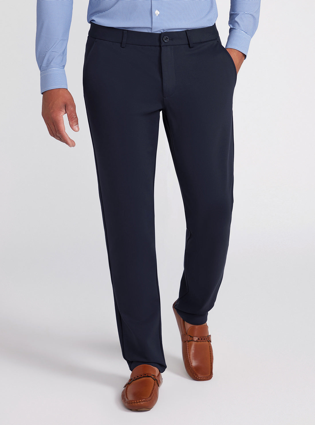 Navy Blue Myron Dress Pants | GUESS Men's Apparel | front view alt