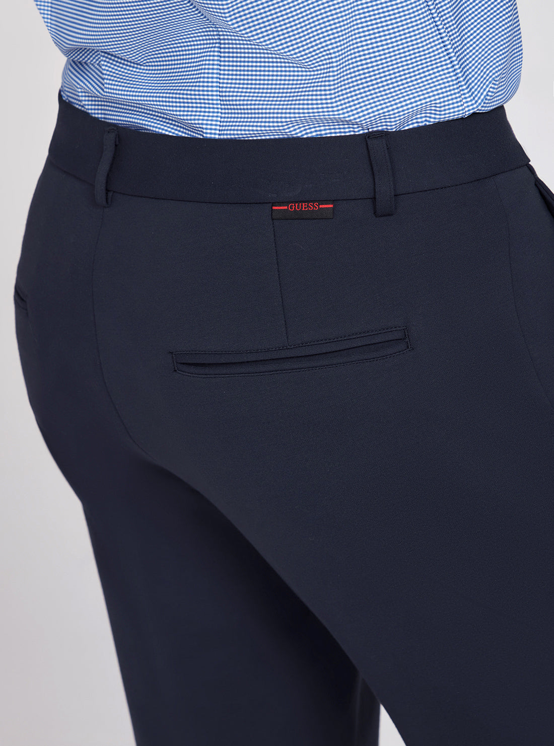 Navy Blue Myron Dress Pants | GUESS Men's Apparel | back view detail 