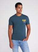 Coastal Blue Ribbon Logo T-Shirt | GUESS Men's Apparel | front view