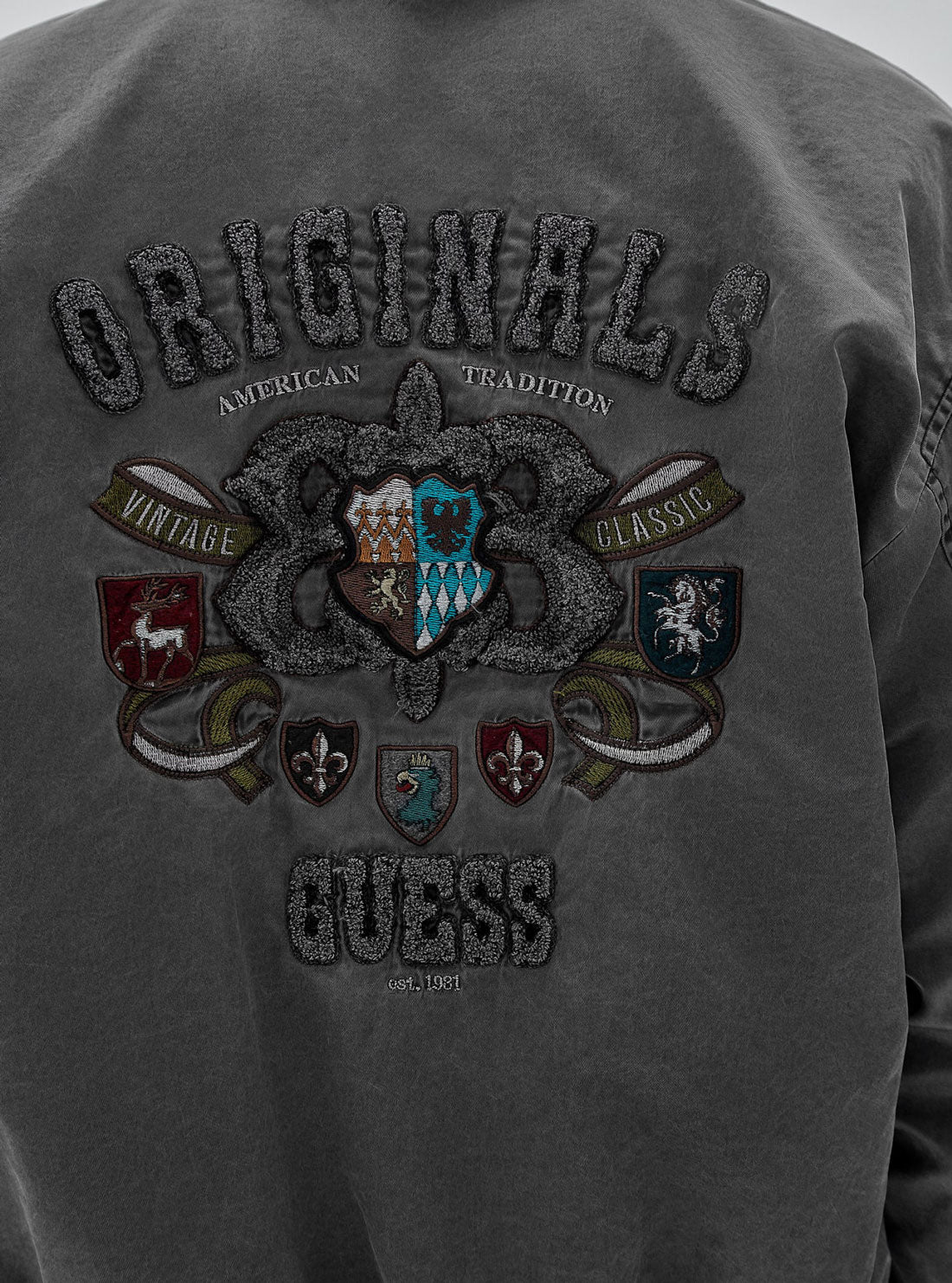 Guess Originals Green Crest Jacket | GUESS Men's Apparel | detail back view