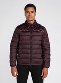 Eco Maroon Lightweight Puffer Jacket | GUESS men's apparel | front view