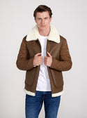 GUESS Brown Shearling Look Jacket front view