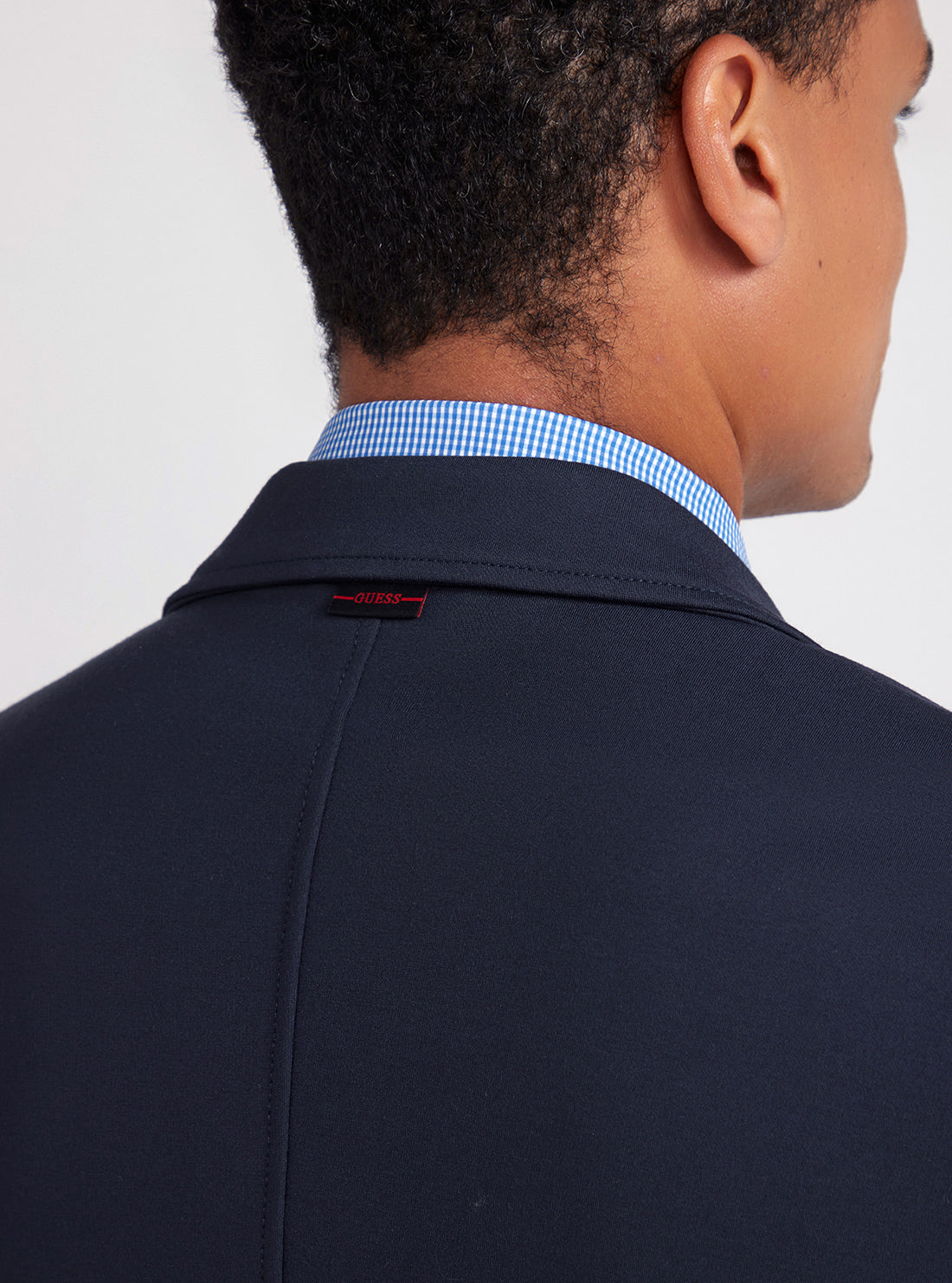 Navy Blue Tyron Blazer | GUESS men's apparel | detail view back