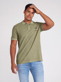 Green Ground Logo Polo T-Shirt | GUESS Men's Apparel | front view