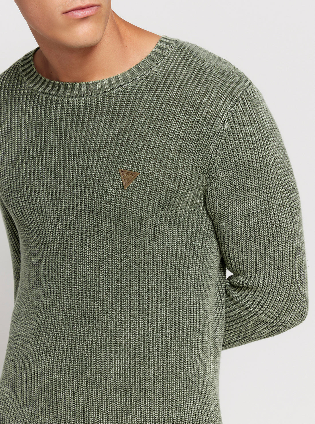 GUESS Green Bleach Angus Sailor Ribbed Sweater detail view