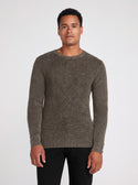 Espresso Brown Angus Knit Jumper | GUESS Men's Apparel | front view