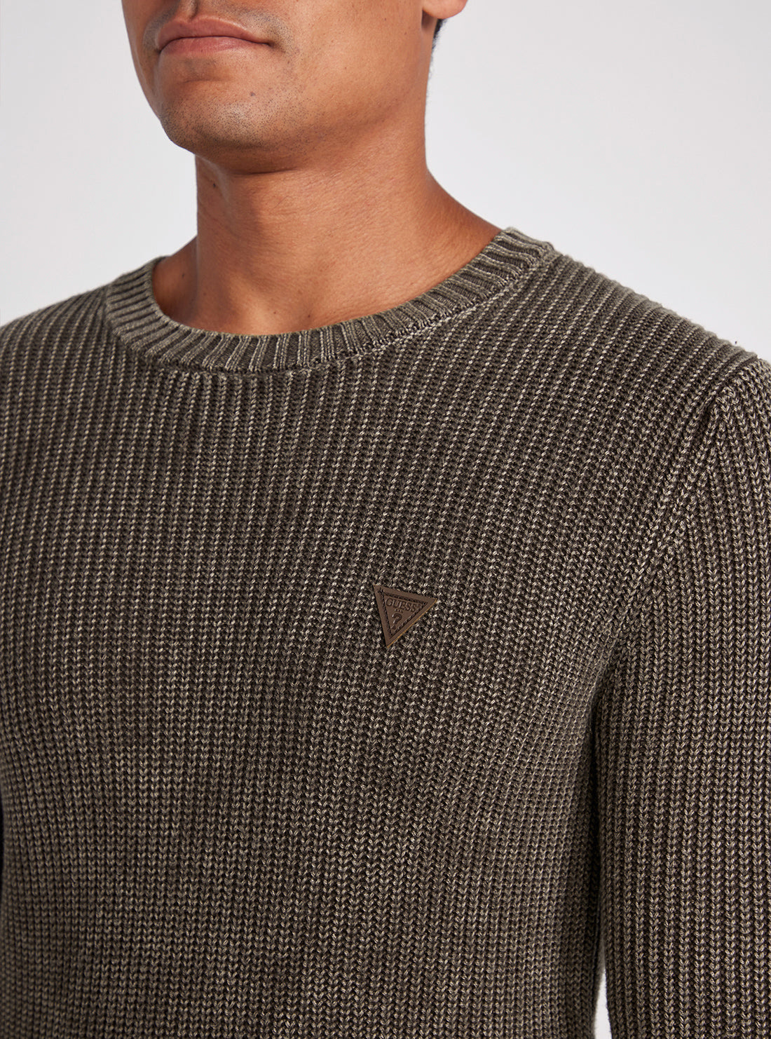 Espresso Brown Angus Knit Jumper | GUESS Men's Apparel | detail view