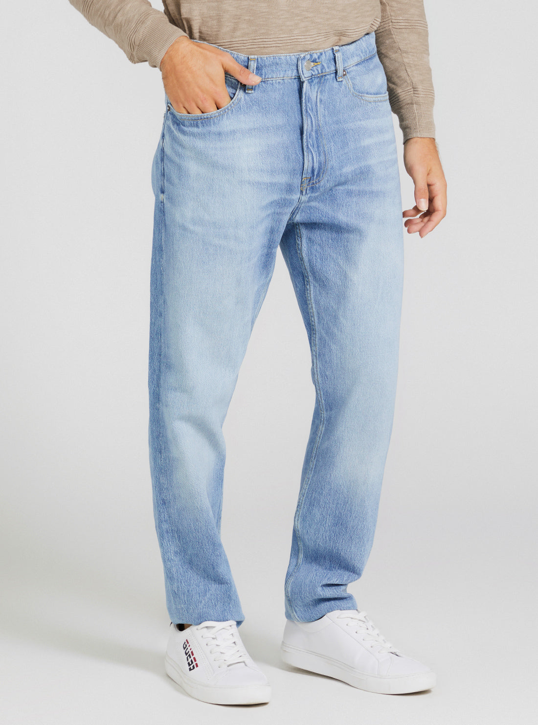 Eco Mid-Rise James Relaxed Tapered Denim Jeans In Thami Wash