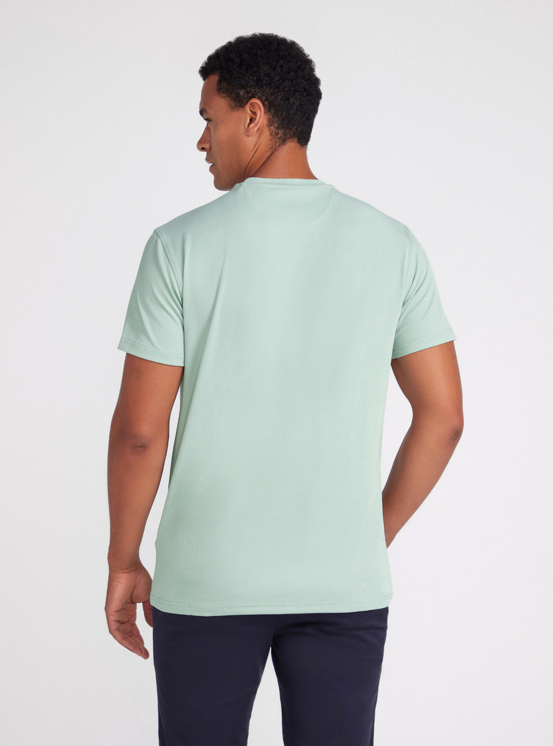 Mint Green Smooth T-Shirt | GUESS Men's Apparel | back view