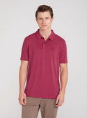 GUESS Eco Red Short Sleeve Polo T-Shirt front view