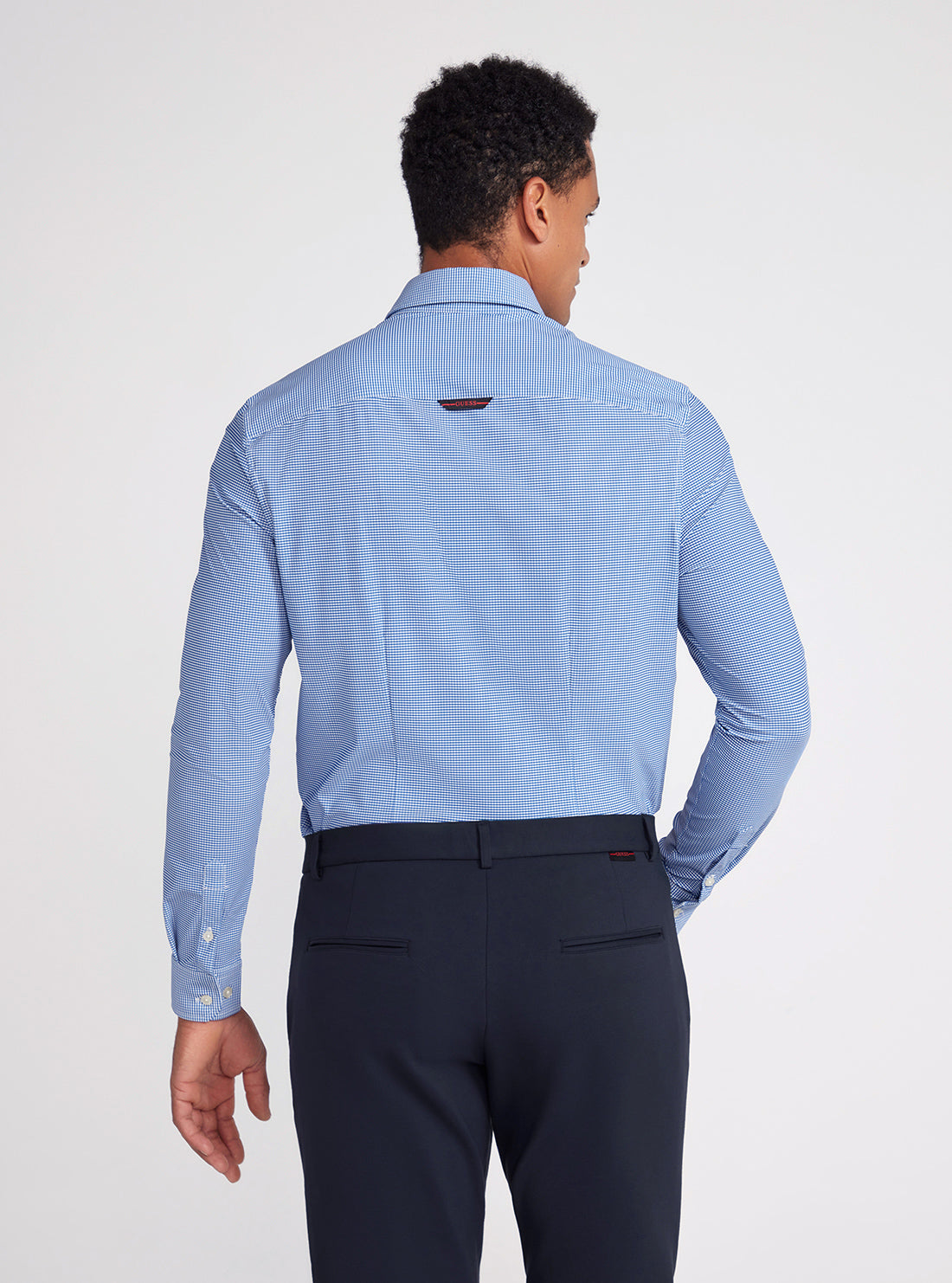 Blue Sunset Tech Stretch Shirt | GUESS Men's apparel | back view
