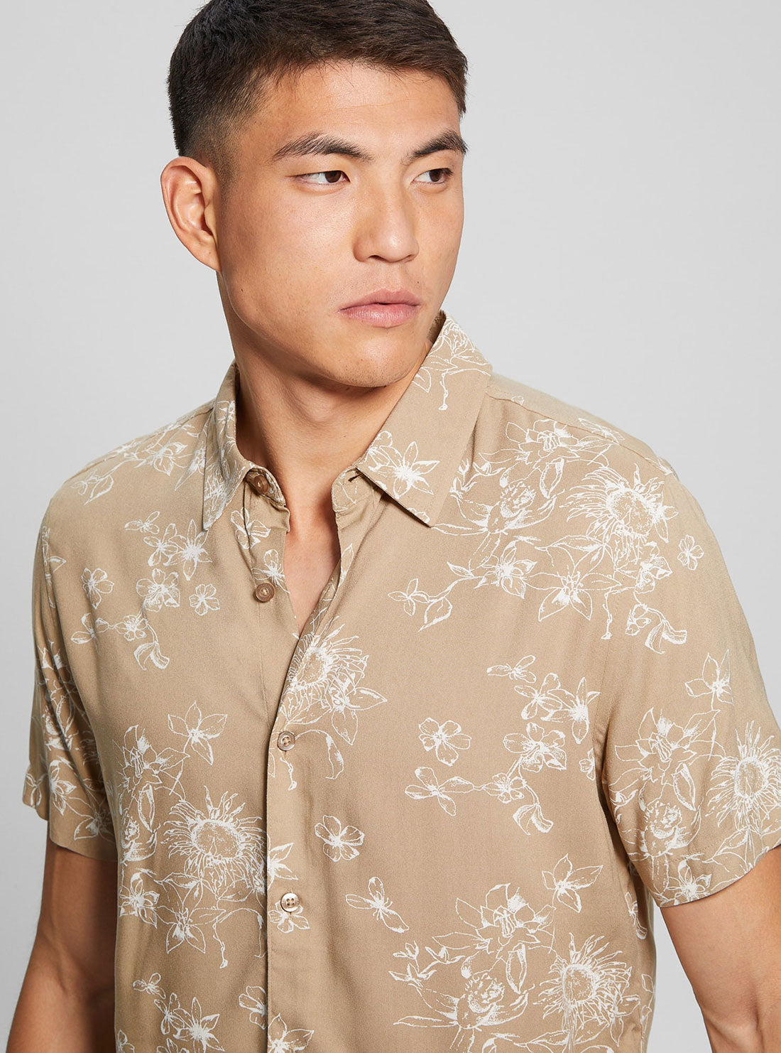 Eco Rayon Sienna Floral Shirt | GUESS Men's | Detail view