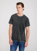 GUESS Black Wash Short Sleeve Patch T-Shirt front view