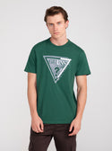 GUESS Green Short Sleeve Shaded Triangle T-Shirt front view