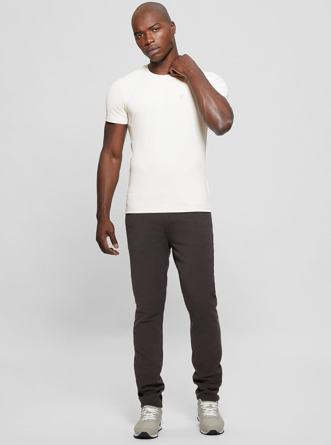 White Stretch T-Shirt | GUESS Men's Apparel | full view