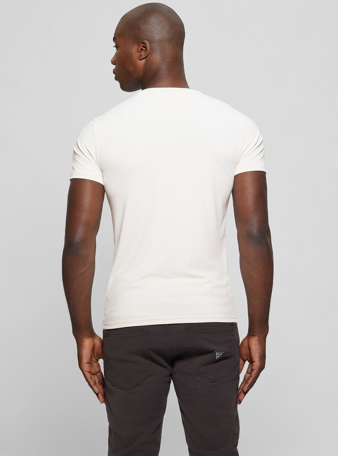 White Stretch T-Shirt | GUESS Men's Apparel | back view