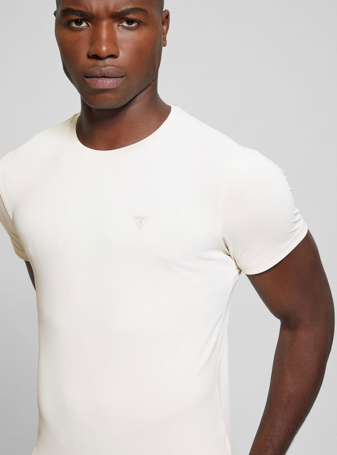White Stretch T-Shirt | GUESS Men's Apparel | detail view