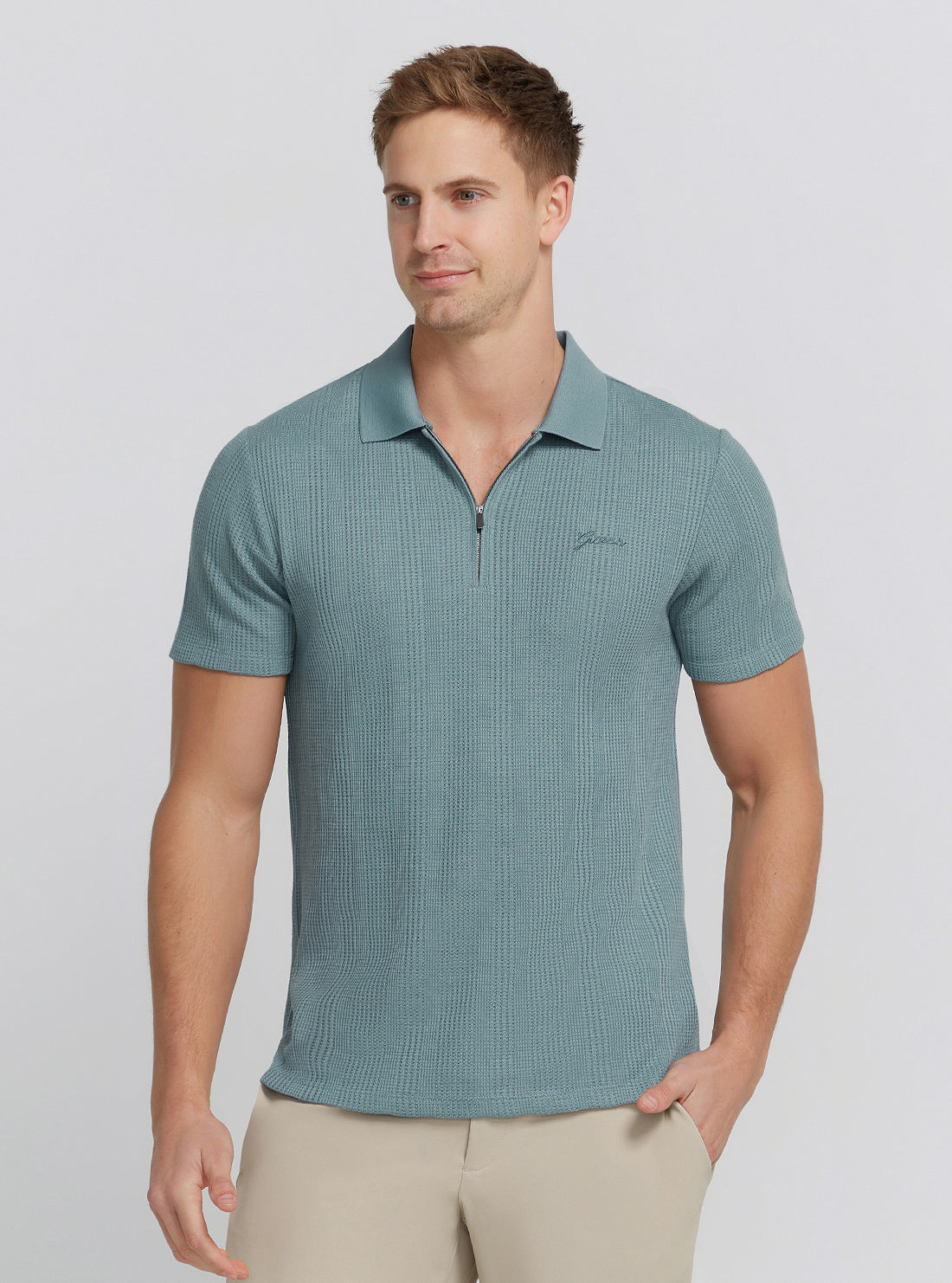 Blue Joshua Knit Shirt | GUESS Men's | Front view