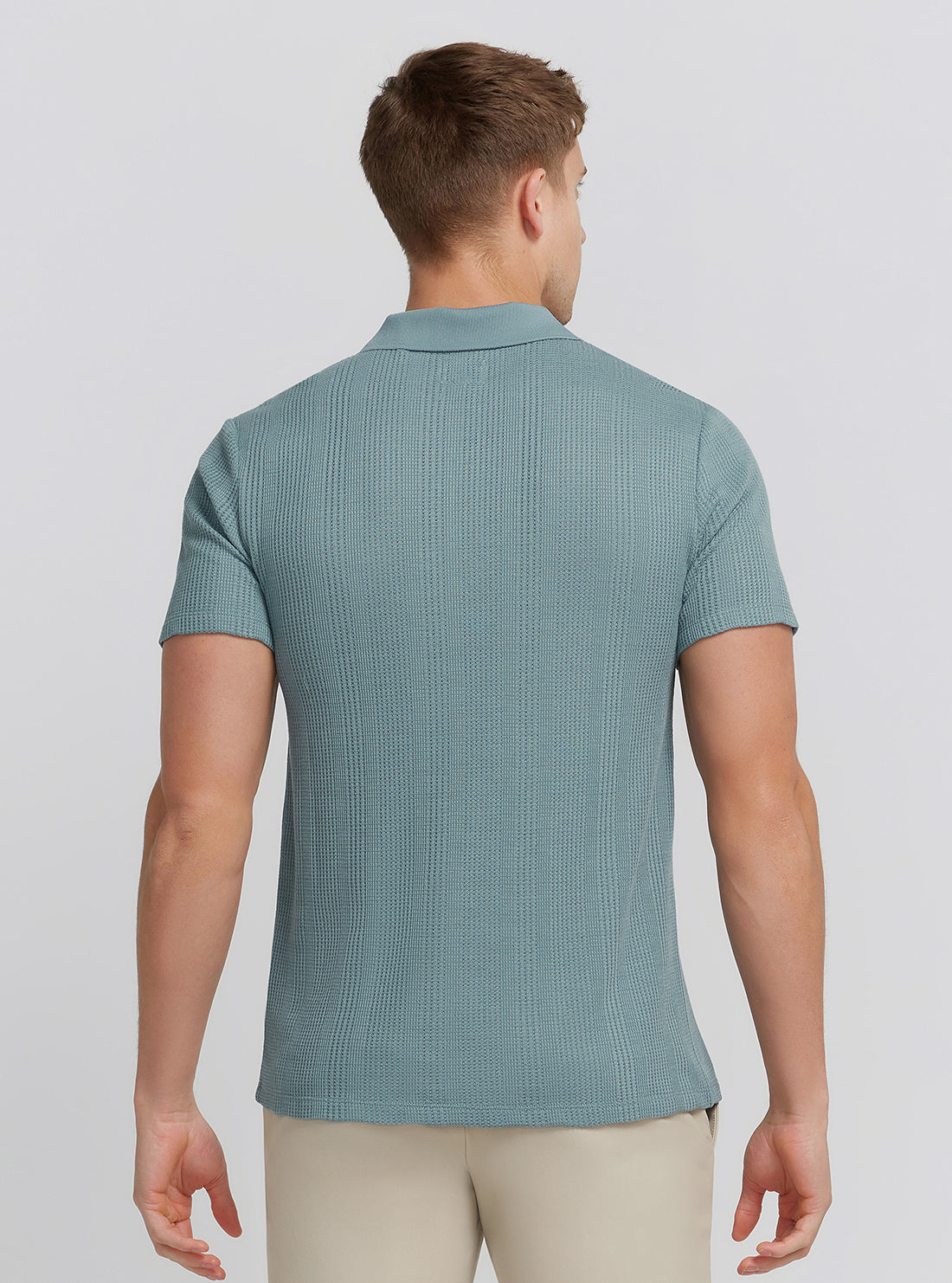 Blue Joshua Knit Shirt | GUESS Men's | Back view