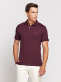 GUESS Eco Red Maroon Nolan Polo T-Shirt front view