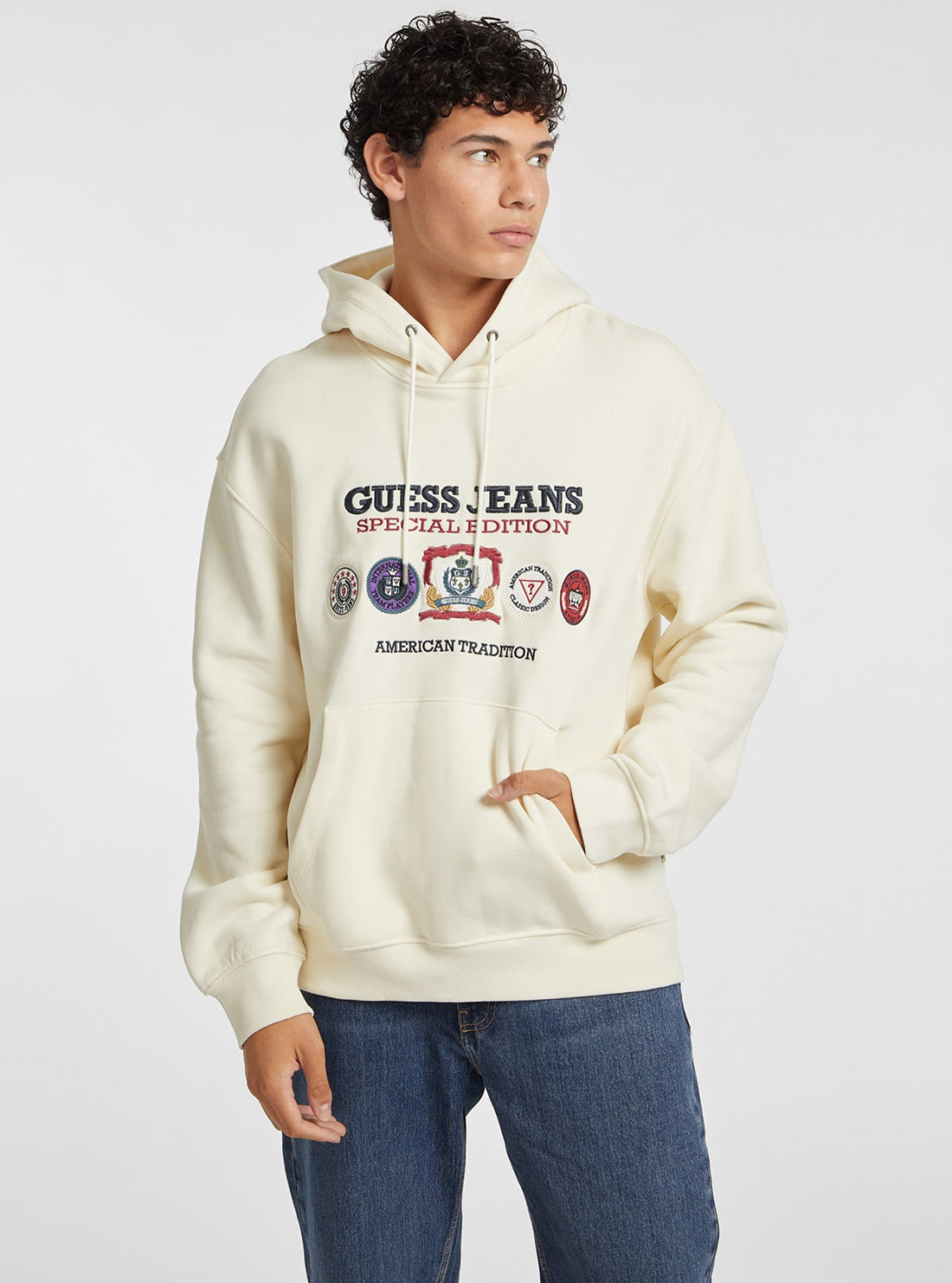 Guess Jeans Beige Hoodie Jumper