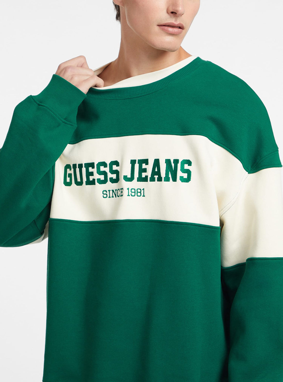 Guess Jeans Green Logo Jumper