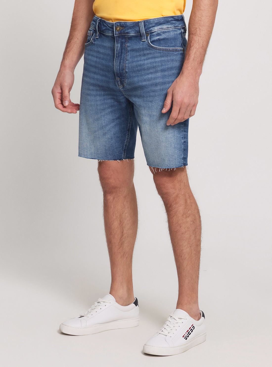 Blue Denim Regular Fit Shorts