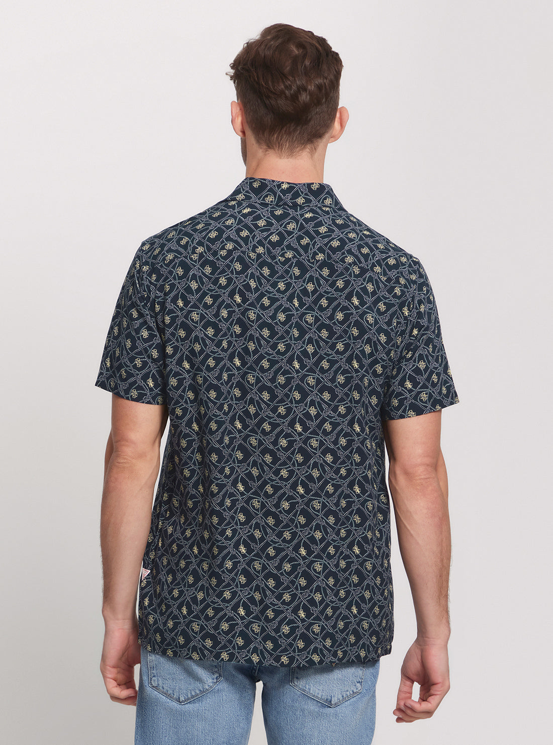 Eco Blue Rope Print Short Sleeve Shirt