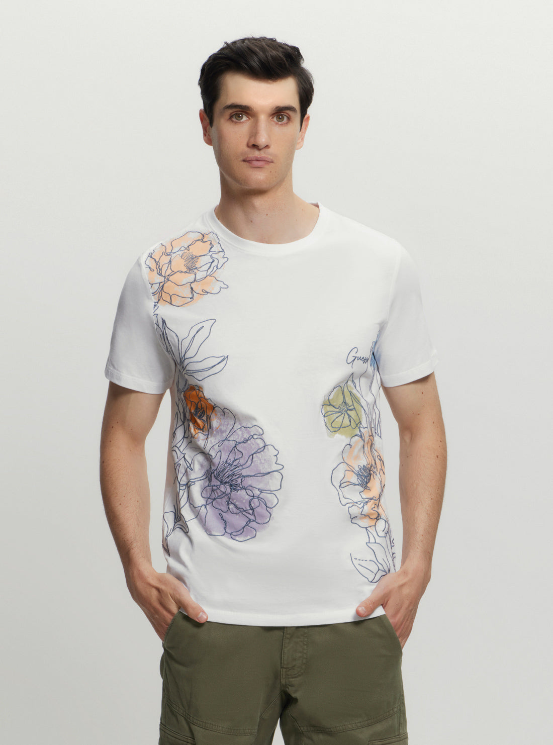 Eco White Treated Flower T-Shirt