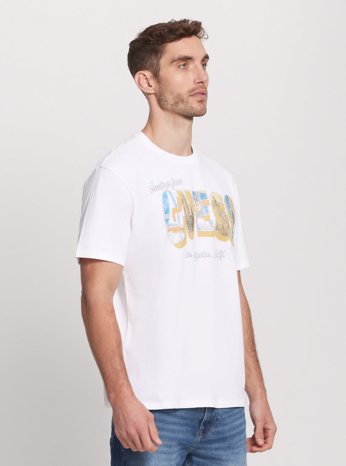 GUESS Eco White Logo Postcard T-Shirt