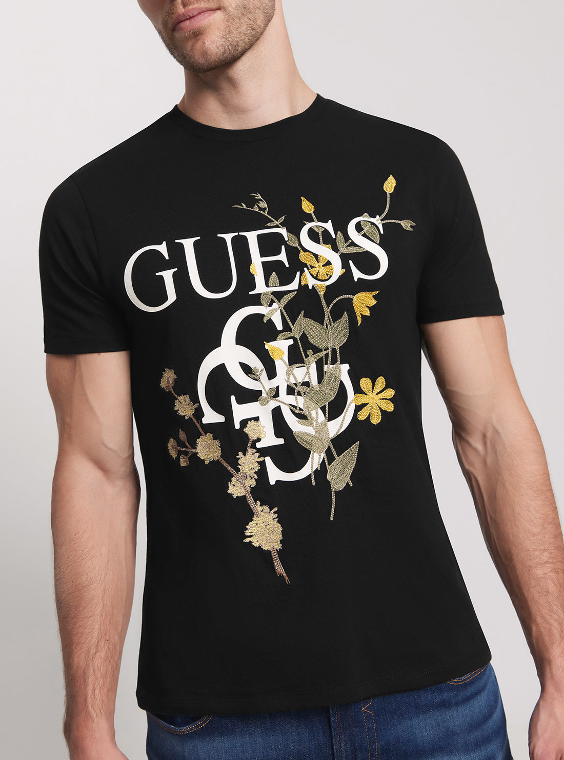 Black Quatro G Logo Floral T-Shirt