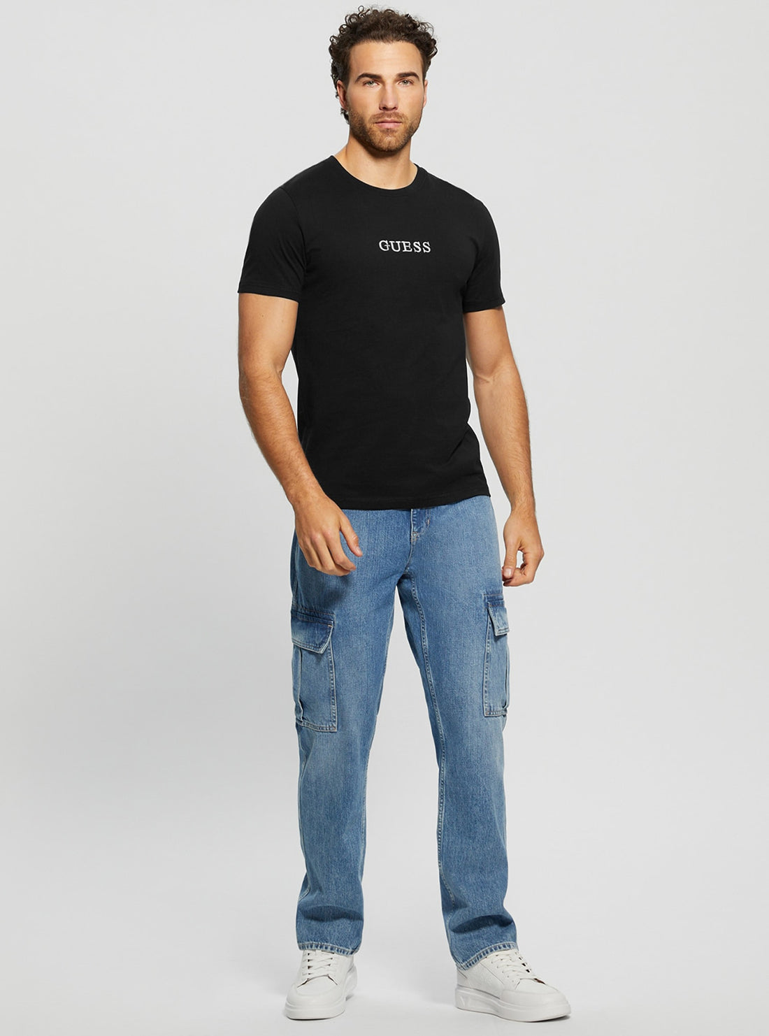 GUESS Eco Black Multi Coloured Logo T-Shirt