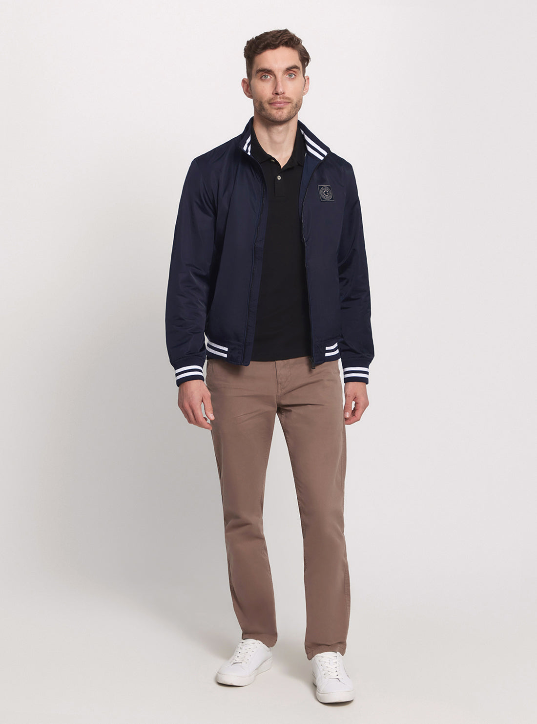 GUESS Navy Casual Bomber Jacket full view