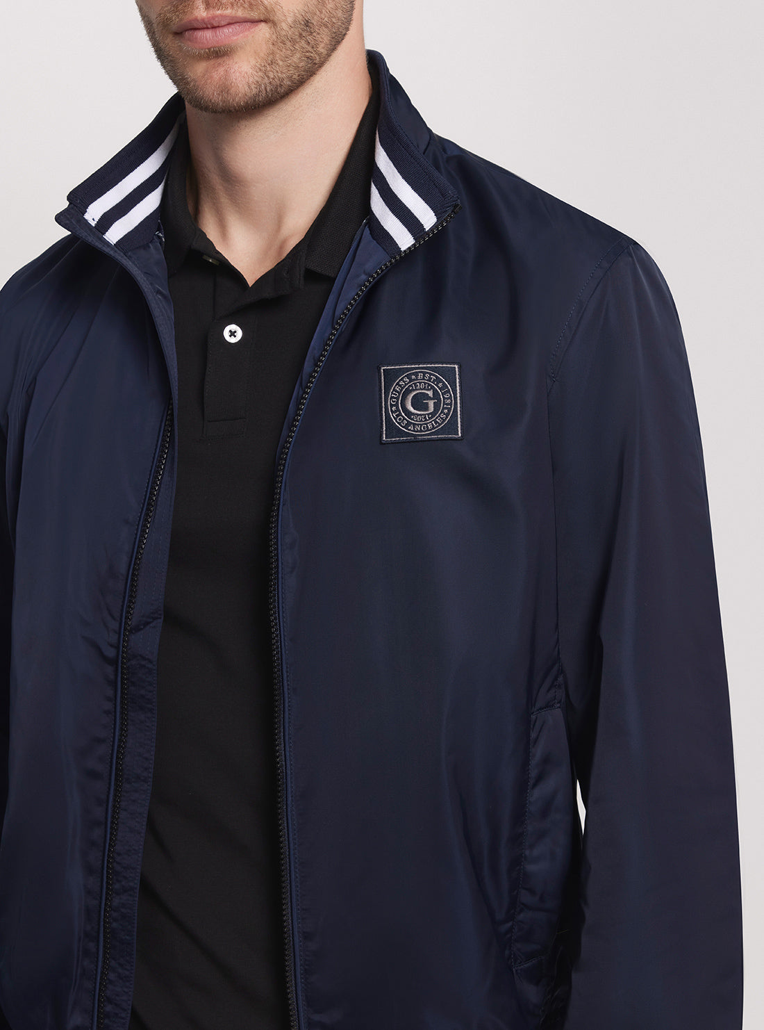 GUESS Navy Casual Bomber Jacket detail view