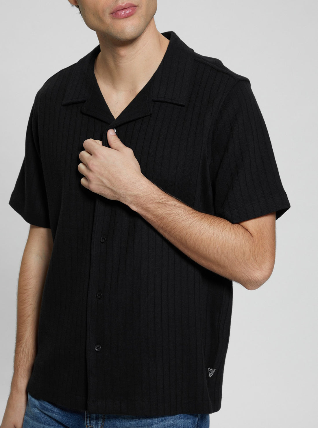 GUESS Black Toledo Short Sleeve Shirt detail view