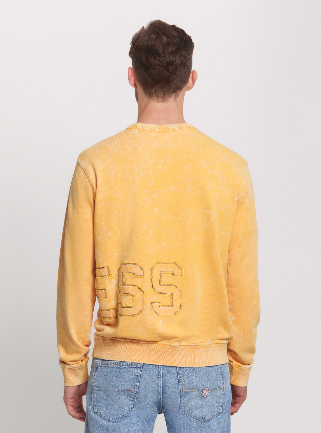 GUESS Eco Yellow Logo Jumper back view