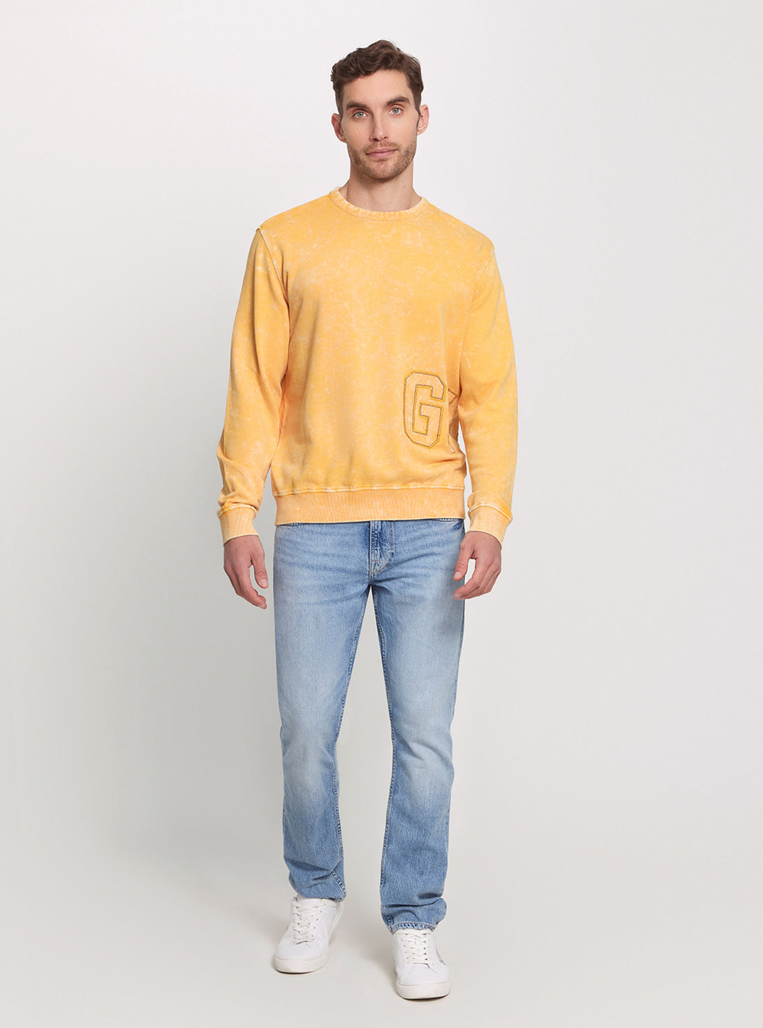 GUESS Eco Yellow Logo Jumper full view