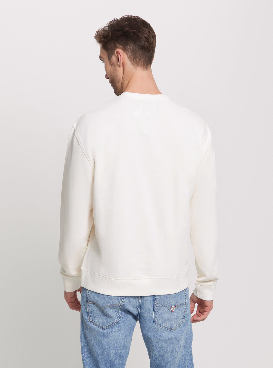 GUESS Eco White Terry Jumper back view