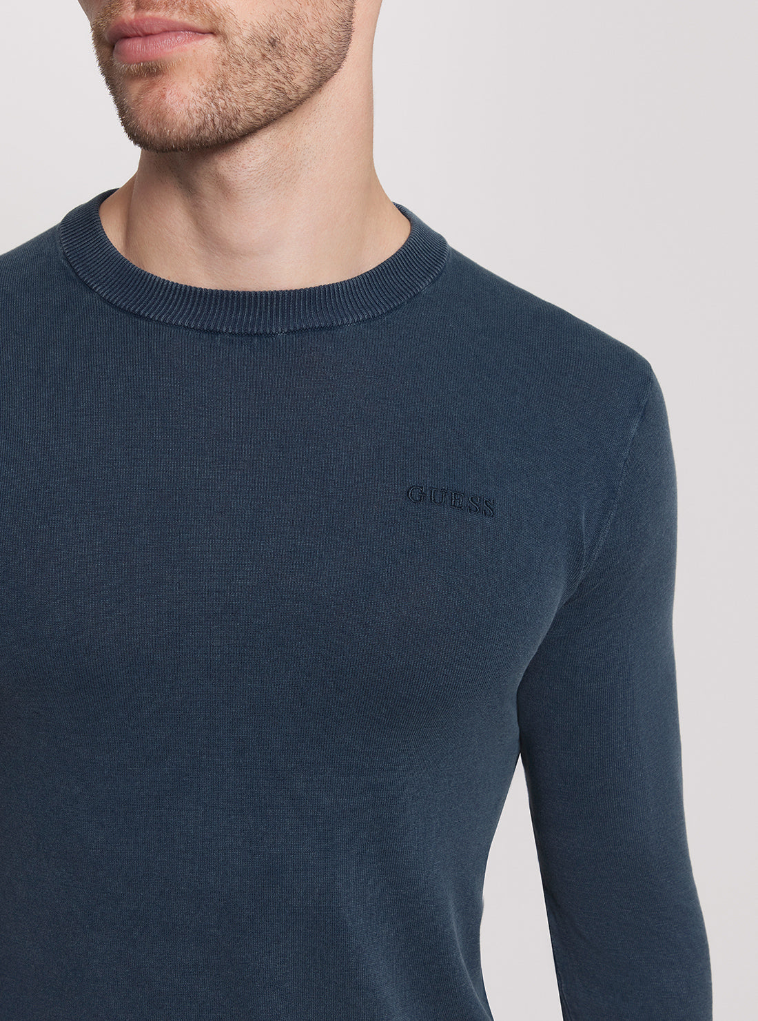 GUESS Blue Chesley Long Sleeve Knit Jumper detail view