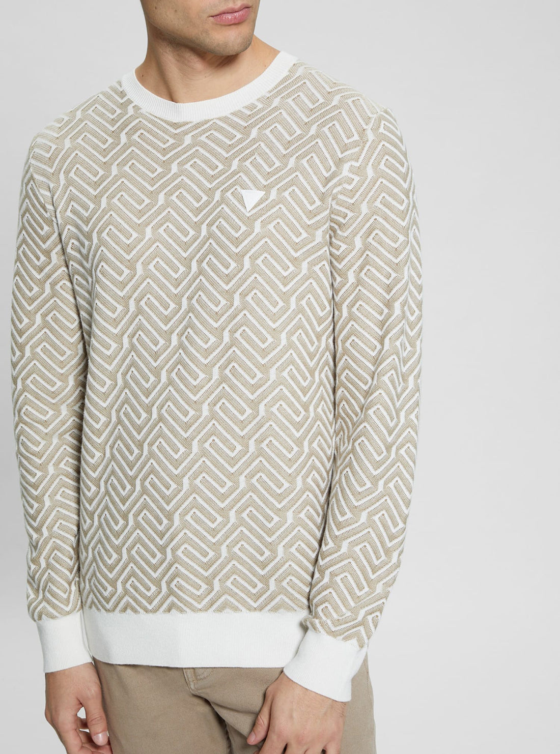 Eco Green Geometric Print Knit Jumper