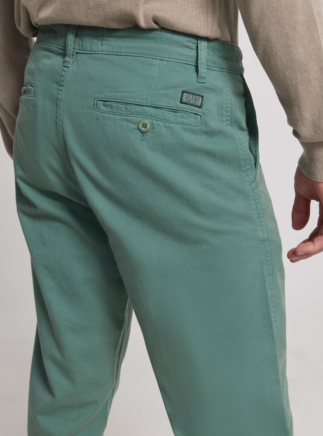 GUESS Green Mid-Rise Angels Chino Pants detail view