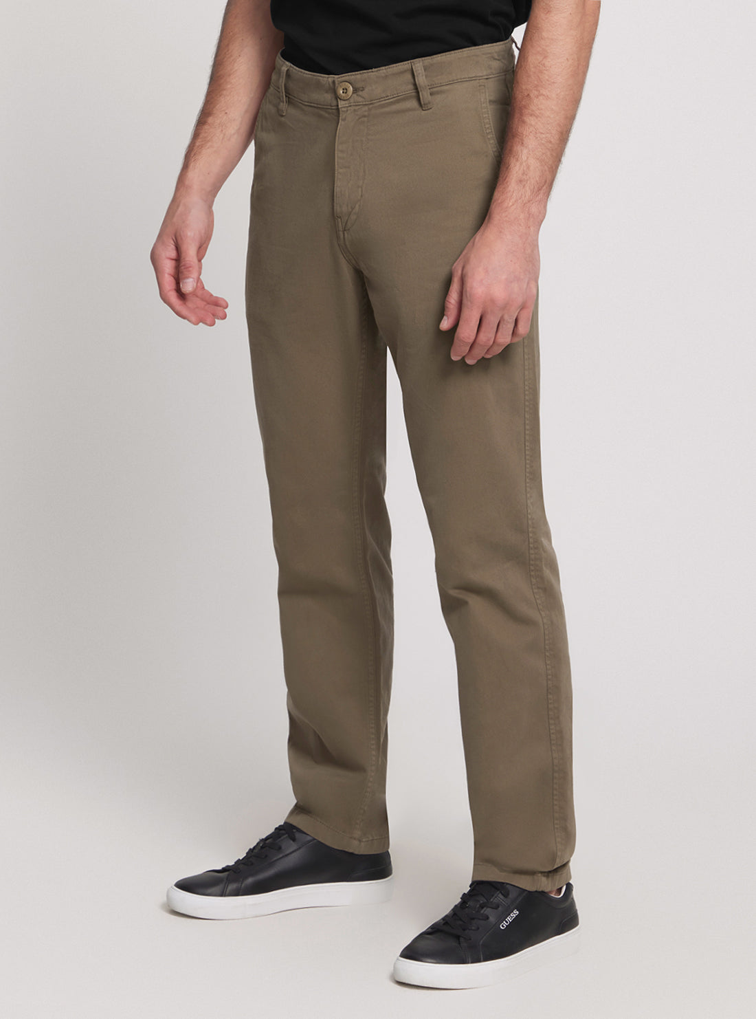 GUESS Brown Mid-Rise Angels Chino Pants side view