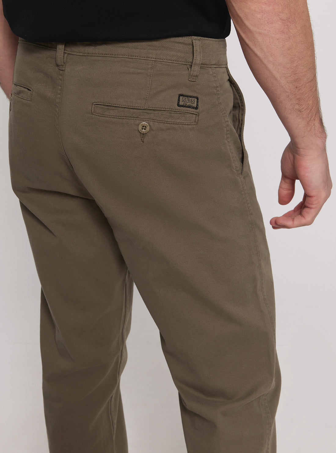 GUESS Brown Mid-Rise Angels Chino Pants detail view