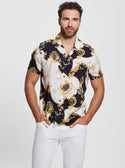 GUESS Eco Gold Chain Print Short Sleeve Shirt front view
