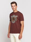 GUESS Eco Brown Short Sleeve T-Shirt front view