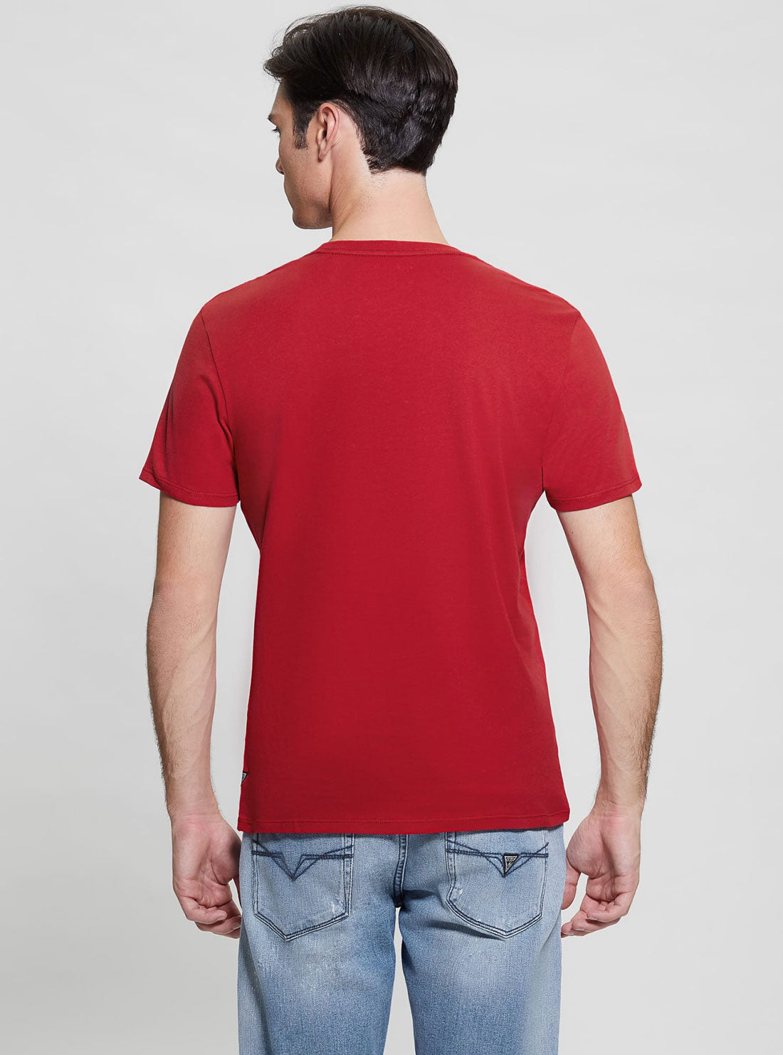 GUESS Red Foil Logo Short Sleeve T-Shirt back view