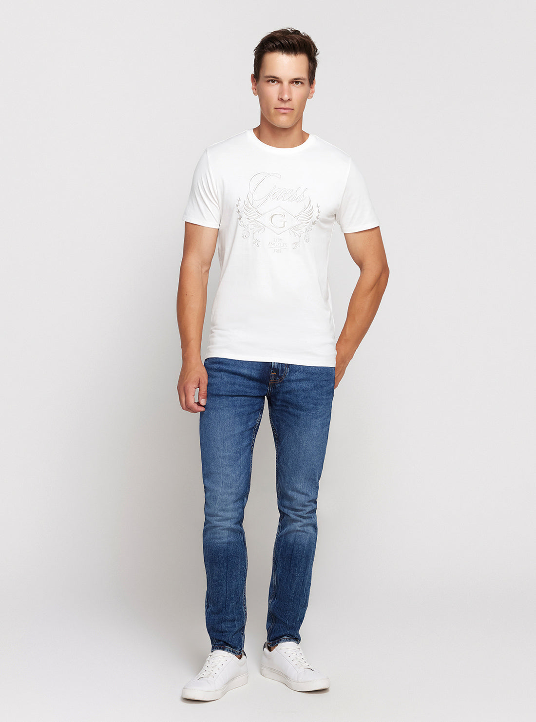GUESS Eco White Wing Crest T-Shirt full view