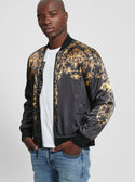 GUESS Black Irvine Royal Bomber Jacket front view